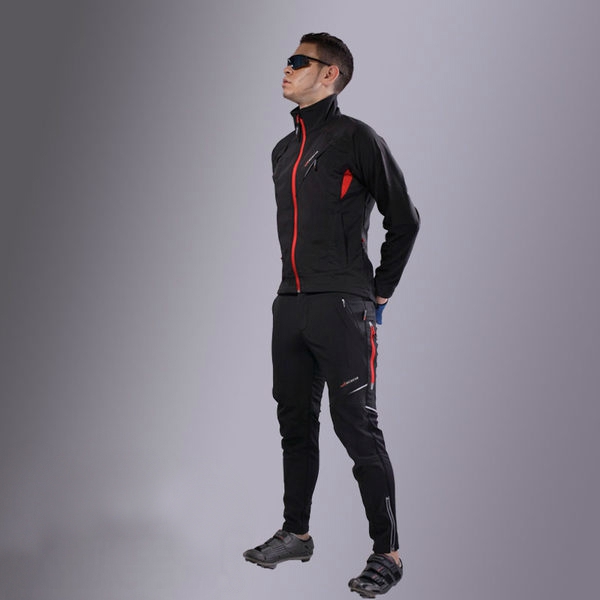 Мъжки и дамски спортни екипи от 2 части за велосипедисти в черен цвят