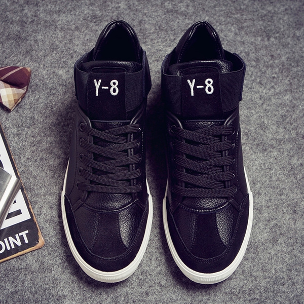 Високи мъжки баскетболни  обувки черни и бели