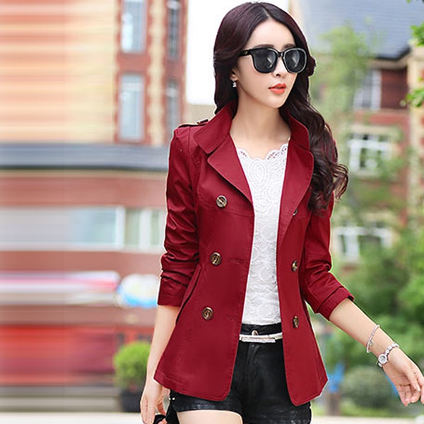 Дамско пролетно палто с дълъг ръкав в няколко топ модела - червено, жълто, розово 