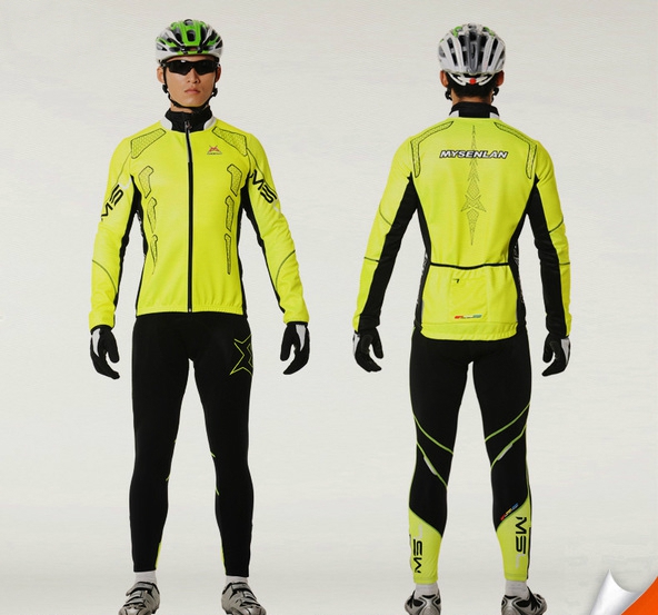 Ανδρικό σετ ποδηλασίας  2 τεμαχίων - σε κόκκινο, πράσινο, μπλε, κίτρινο και μαύρο χρώμα