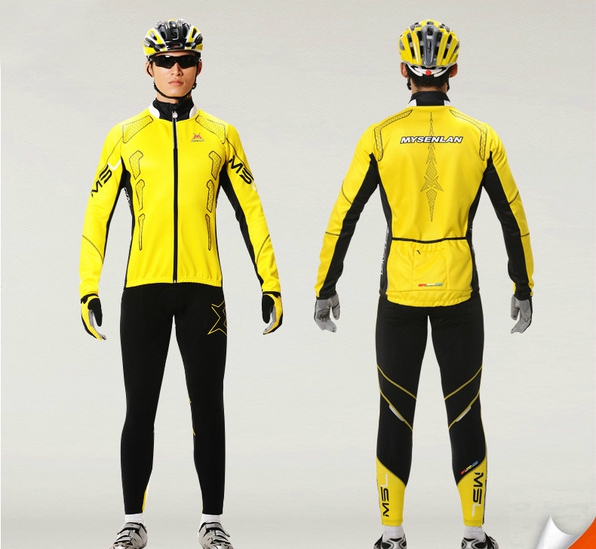 Ανδρικό σετ ποδηλασίας  2 τεμαχίων - σε κόκκινο, πράσινο, μπλε, κίτρινο και μαύρο χρώμα