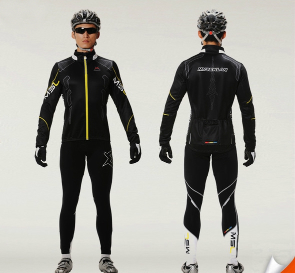 Ανδρικό σετ ποδηλασίας  2 τεμαχίων - σε κόκκινο, πράσινο, μπλε, κίτρινο και μαύρο χρώμα