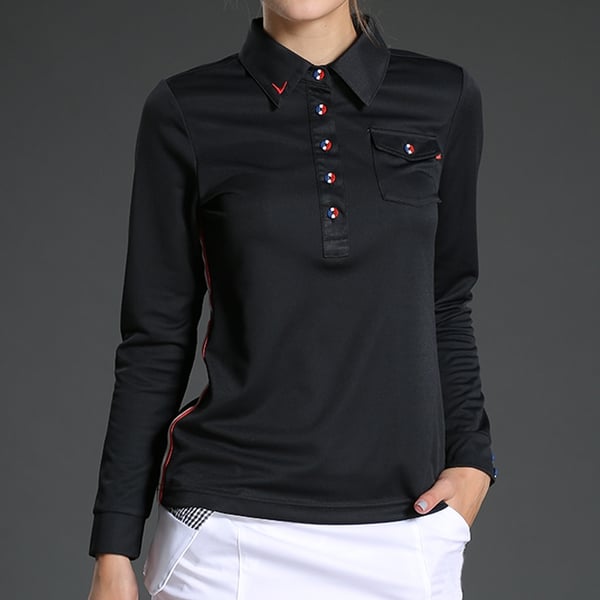 Дамска блуза за голф: Жълта, Черна, Розова