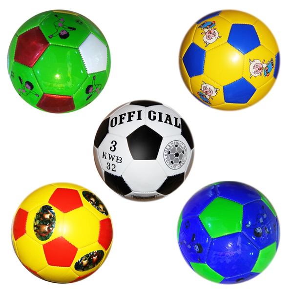 Различни модели ицветове футболни топки - сини, червени, жълти с кантове за деца, възрастни и тренировка