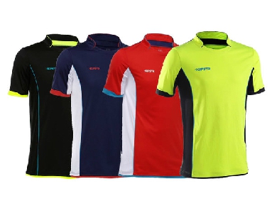 Мъжки футболни тениски за футбол Кипста в няколко цвята - жълт, син, червен, черен - подходящи за тренировка