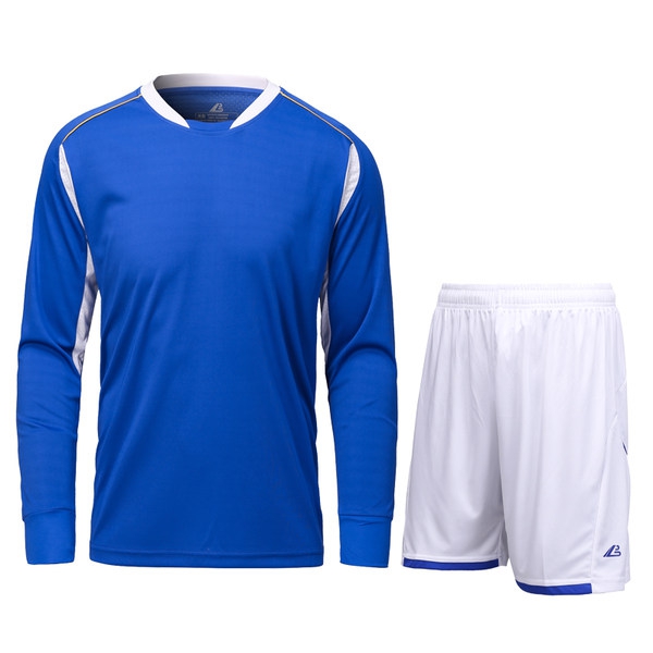 Мъжки комплект за футбол - тениска с къс и дълъг ръкав с къси панталони - червен, син, зелен, бял