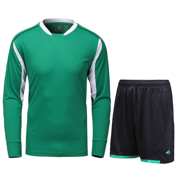 Мъжки комплект за футбол - тениска с къс и дълъг ръкав с къси панталони - червен, син, зелен, бял