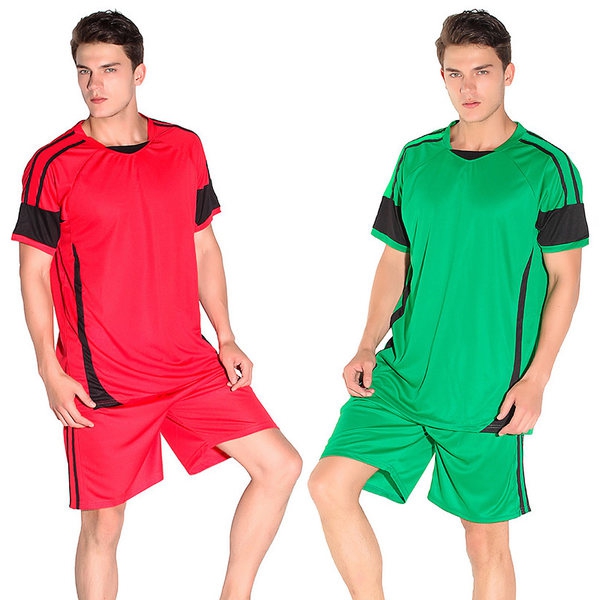 Тренировъчни футболни екипи с къс ръкав и къси панталони за мъже - червени, сини, жълти, черни