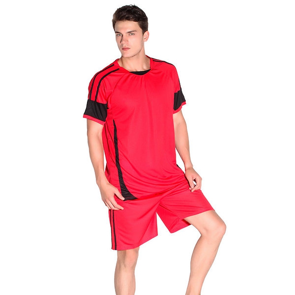 Тренировъчни футболни екипи с къс ръкав и къси панталони за мъже - червени, сини, жълти, черни