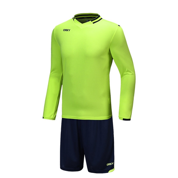 Футболни екипи от тениска с къс или дълъг ръкав и къси панталони - син, жълт, розов, червен, зелен