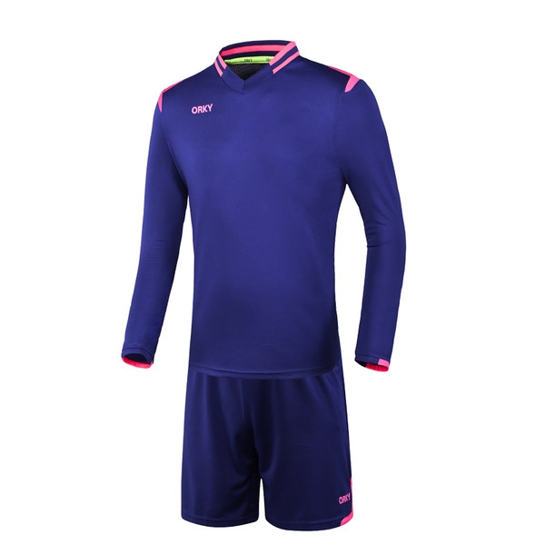 Футболни екипи от тениска с къс или дълъг ръкав и къси панталони - син, жълт, розов, червен, зелен