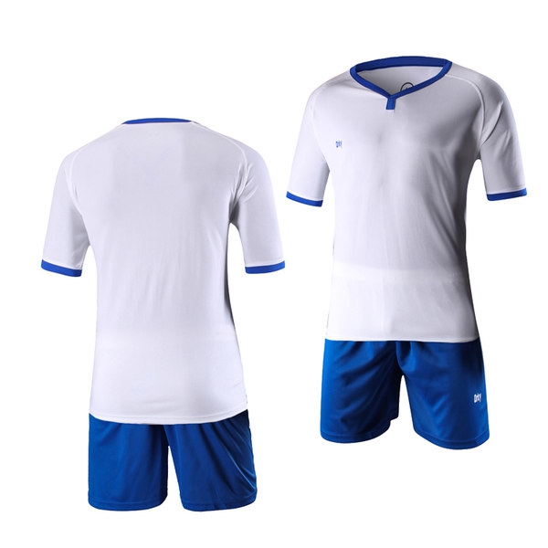 Мъжки футболен тренировъчен комплект от тениска с къс ръкав и панталони в оранжев, бял, червен, син и жълт цвят