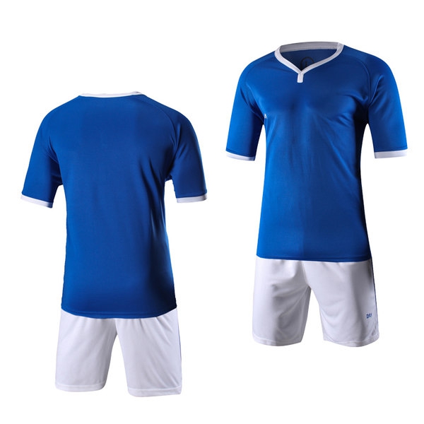 Мъжки футболен тренировъчен комплект от тениска с къс ръкав и панталони в оранжев, бял, червен, син и жълт цвят