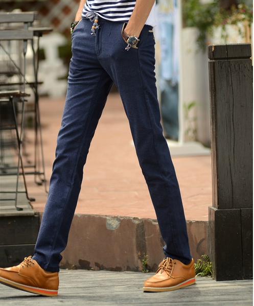 casual παντελόνι άνδρες άνοιξη με ελαστική μέση - 2 μοντέλα