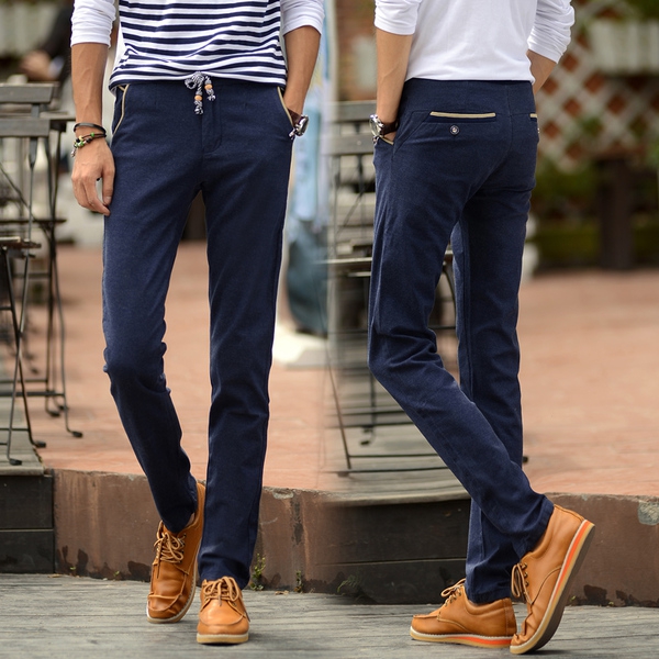 casual παντελόνι άνδρες άνοιξη με ελαστική μέση - 2 μοντέλα