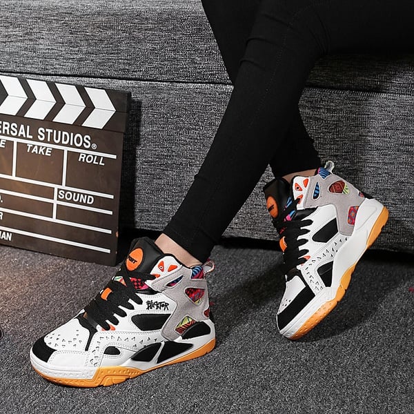 Дамски пролетни спортни обувки - маратонки подходящи за баскетбол - два модела в черно и бяло