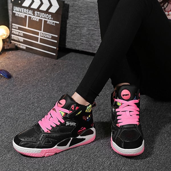 Дамски пролетни спортни обувки - маратонки подходящи за баскетбол - два модела в черно и бяло