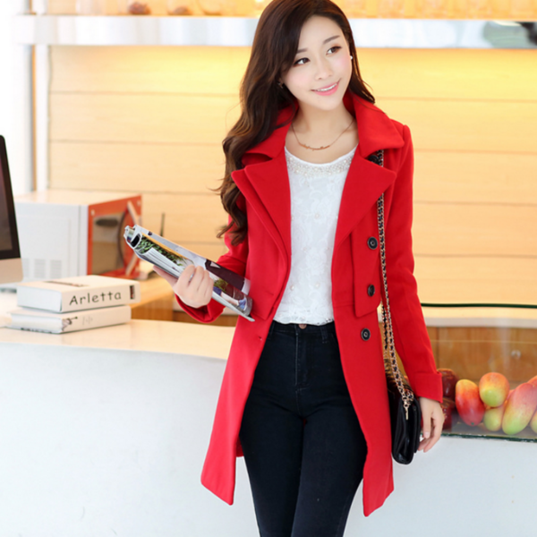 Γυναικείο παλτό λεπτό μακρύ  για την άνοιξη και το φθινόπωρο  σε τρεις  top model