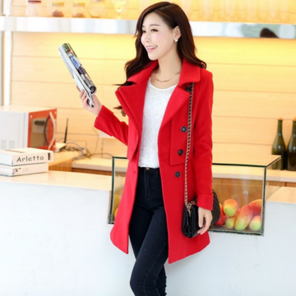 Γυναικείο παλτό λεπτό μακρύ  για την άνοιξη και το φθινόπωρο  σε τρεις  top model