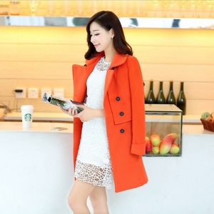 Γυναικείο παλτό λεπτό μακρύ  για την άνοιξη και το φθινόπωρο  σε τρεις  top model