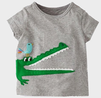 Детски летни тениски с къс ръкав за момченца и момиченца и топ модели с динозавър, коте, прасчо, слонче