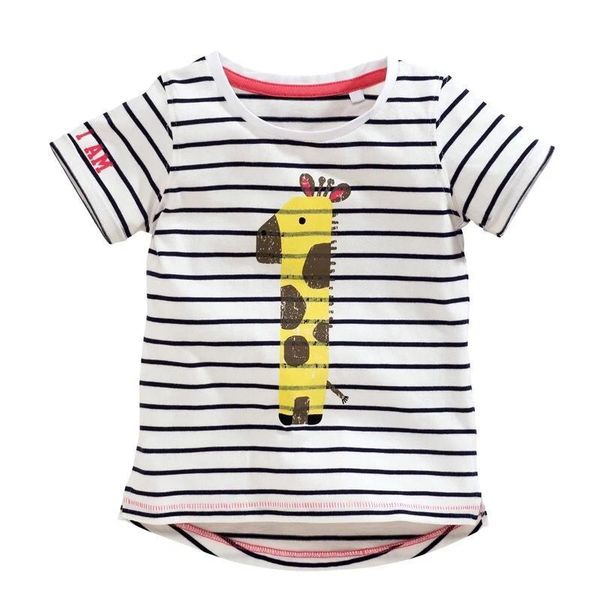 Детски летни тениски с къс ръкав за момченца и момиченца и топ модели с динозавър, коте, прасчо, слонче