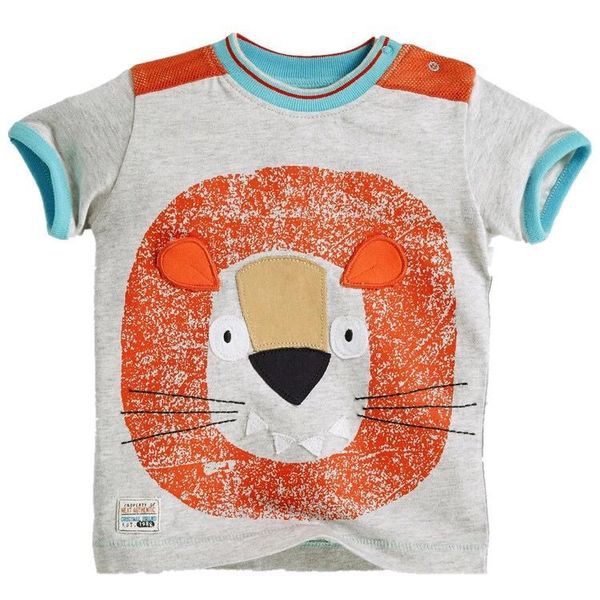 Детски летни тениски с къс ръкав за момченца и момиченца и топ модели с динозавър, коте, прасчо, слонче