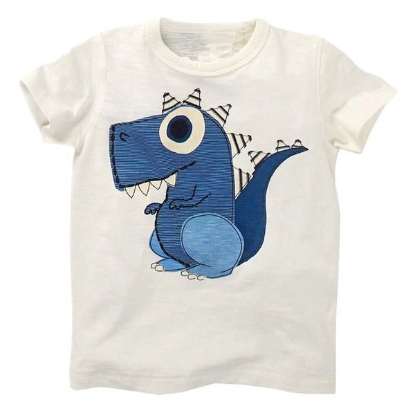 Детски летни тениски с къс ръкав за момченца и момиченца и топ модели с динозавър, коте, прасчо, слонче