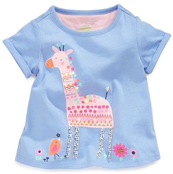 Детски летни тениски с къс ръкав за момченца и момиченца и топ модели с динозавър, коте, прасчо, слонче