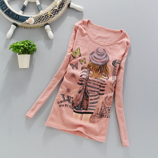 Пролетна дамска блуза с ластична материя в различни цветове