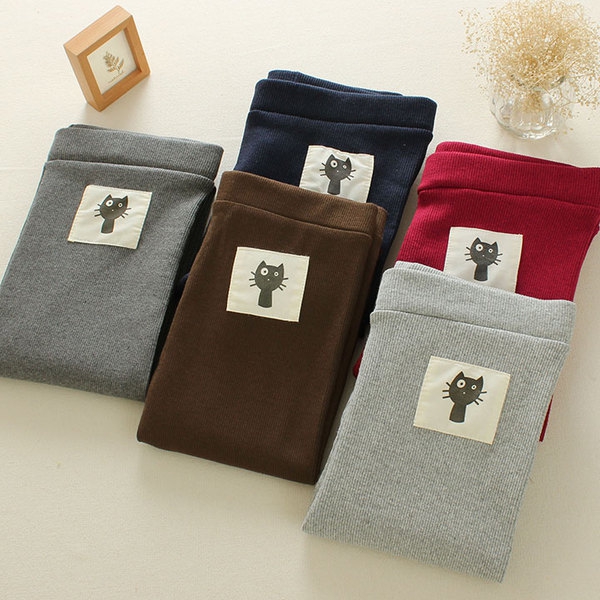 Памучен клин - SLIM модел с щампа на джоба - котка