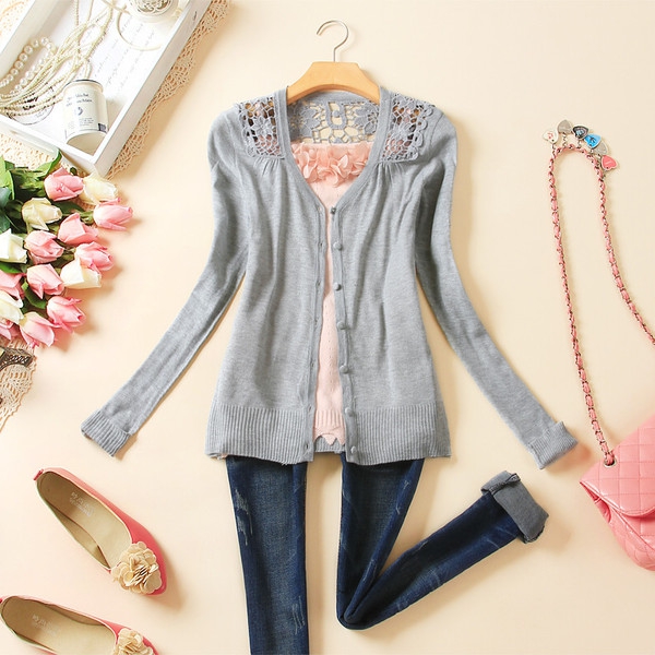 Γυναικεία ζακέτα με δαντέλα