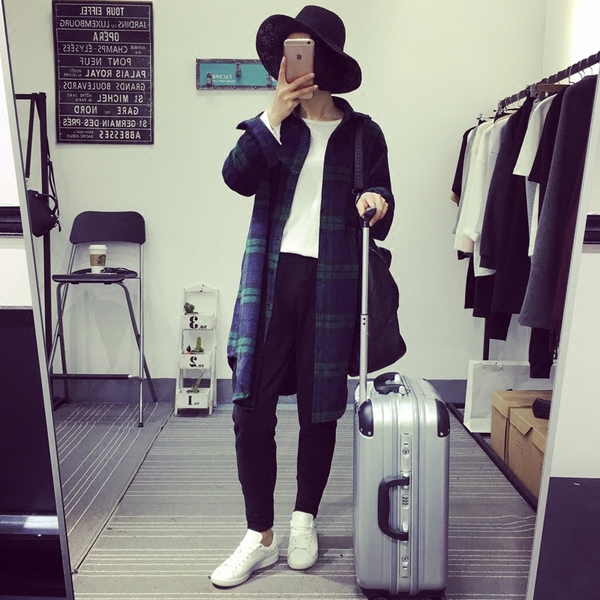 Καρό πουκάμισο μακρύ - τύπου γιλέκο