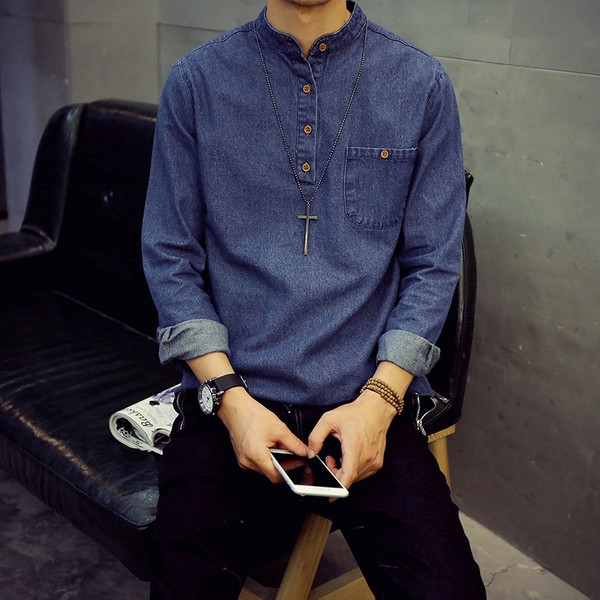 Πουκάμισα ανδρικά  denim - 2 σχέδια