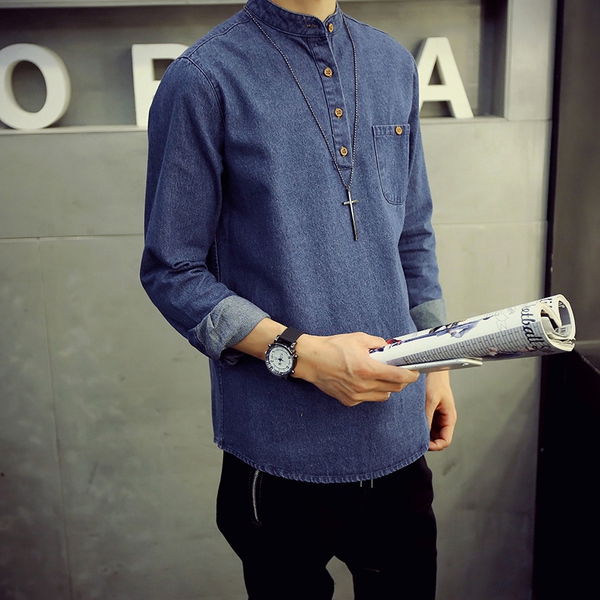 Πουκάμισα ανδρικά  denim - 2 σχέδια