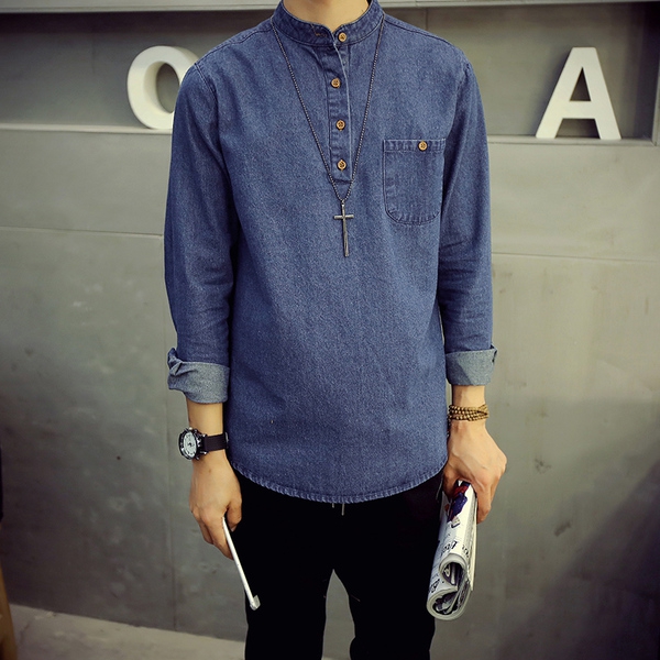 Πουκάμισα ανδρικά  denim - 2 σχέδια