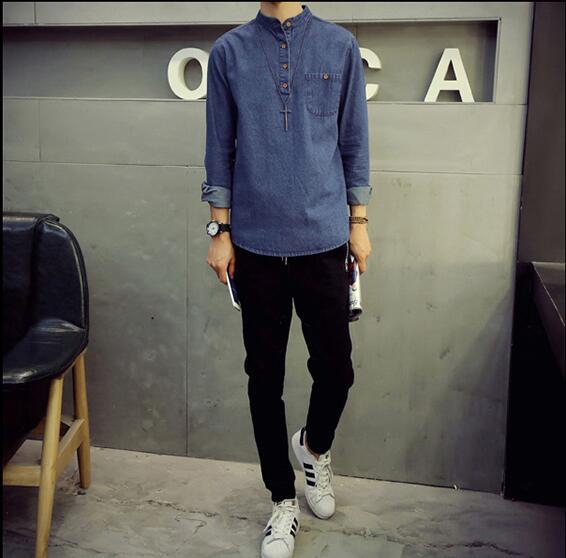 Πουκάμισα ανδρικά  denim - 2 σχέδια