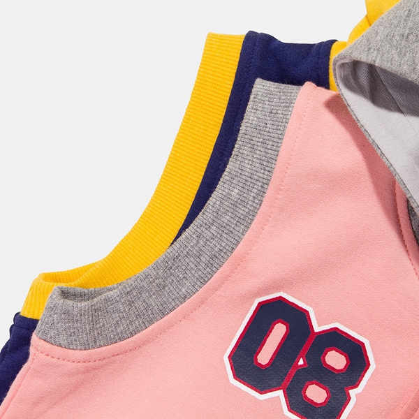 Детска пролетна жилетка с качулка - за момичета и момчета - в три модела - тъмносин, жълт, розов