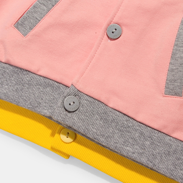 Детска пролетна жилетка с качулка - за момичета и момчета - в три модела - тъмносин, жълт, розов