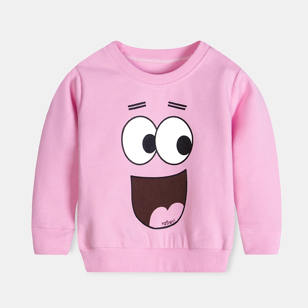 Детски пролетни тениски с дълги ръкави с анимации - жълта, синя, розова - за момчета и момичета