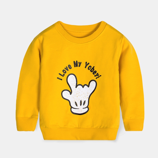 Детски пролетни тениски с дълги ръкави с анимации - жълта, синя, розова - за момчета и момичета