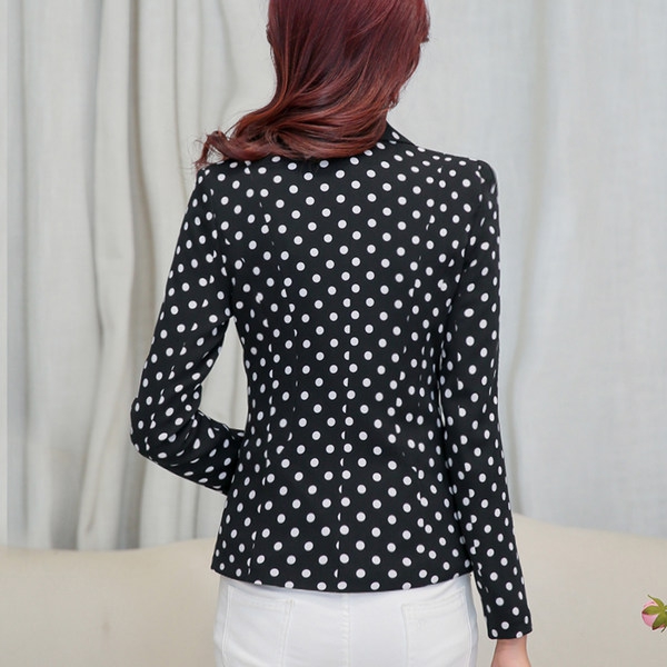 Μαύρο σακάκι των γυναικών με  λευκά σημεία        