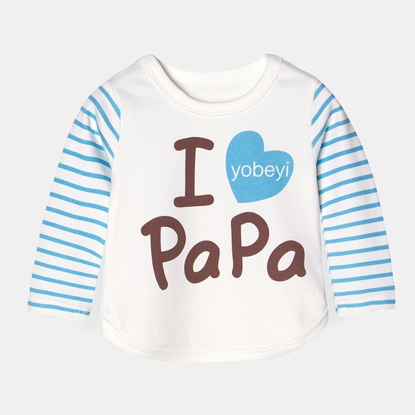 Детски тениски с дълги ръкави - Yobeli - I Love Mama and Papa