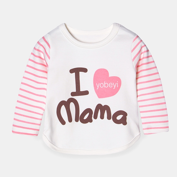 Детски тениски с дълги ръкави - Yobeli - I Love Mama and Papa