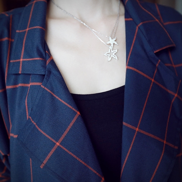 Γυναικείο   σακάκι  μακρύ - με καρό πράσινο