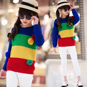 Παιδικό όμορφο πουλόβερ για κορίτσια με χάντρες