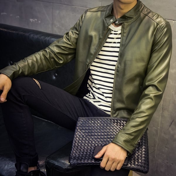 Λεπτά ανδρικά ανοιξηάτικα μπουφάν από αφύσικη δέρμα - 6 διαφορετικά μοντέλα