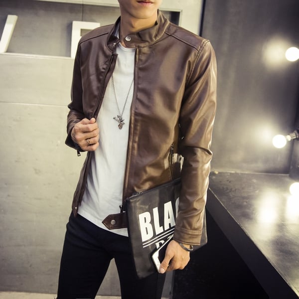 Λεπτά ανδρικά ανοιξηάτικα μπουφάν από αφύσικη δέρμα - 6 διαφορετικά μοντέλα
