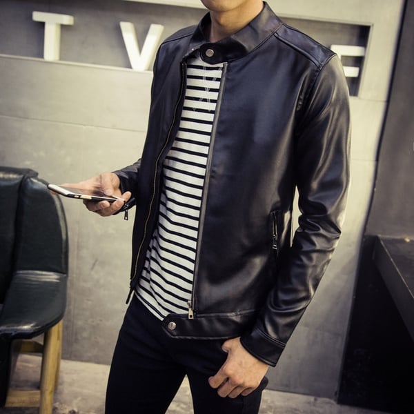 Λεπτά ανδρικά ανοιξηάτικα μπουφάν από αφύσικη δέρμα - 6 διαφορετικά μοντέλα