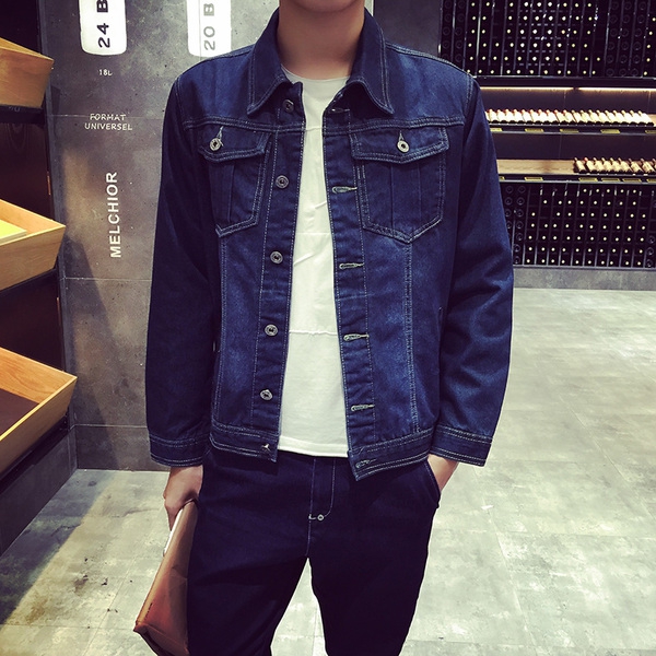 Λεπτά ανδρικά   τζιν μπουφάν  για την άνοιξη - 3 μοντέλα